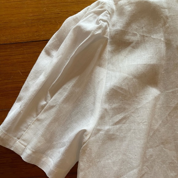*SOLD* Lila Collection Linen Shirt Embroidered Detail - Picture 6 of 6